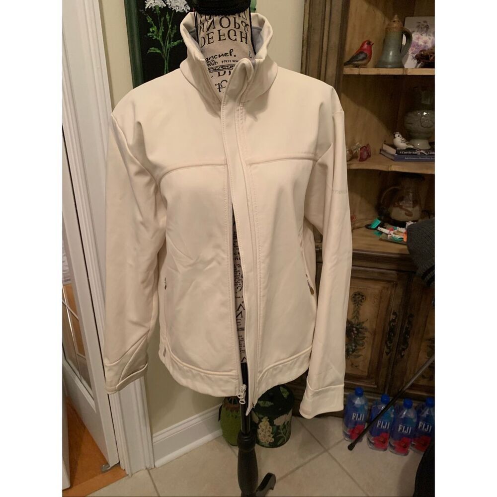 Columbia Titanium women's full-zip jacket in a cream or off-white color